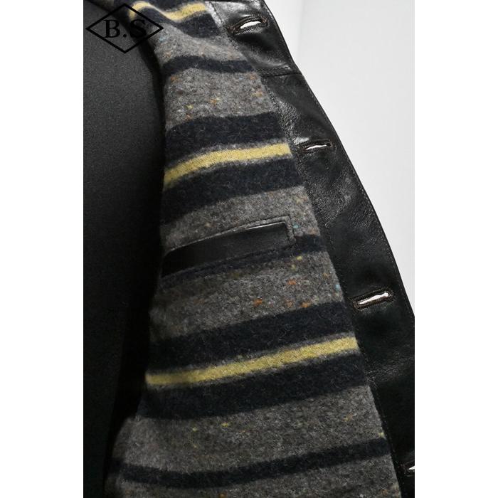 ダブルヘリックス DOUBLE HELIX レザージャケット WM0801 Bulldog 1st Type Gジャン ブランケット付き Blackの画像