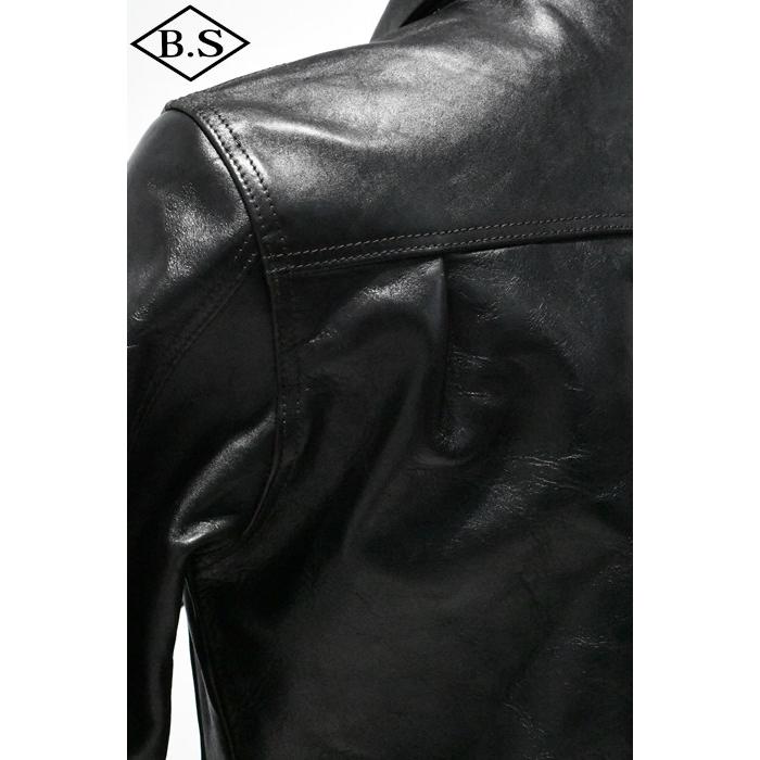 ダブルヘリックス DOUBLE HELIX レザージャケット WM0801 Bulldog 1st Type Gジャン ブランケット付き Blackの画像