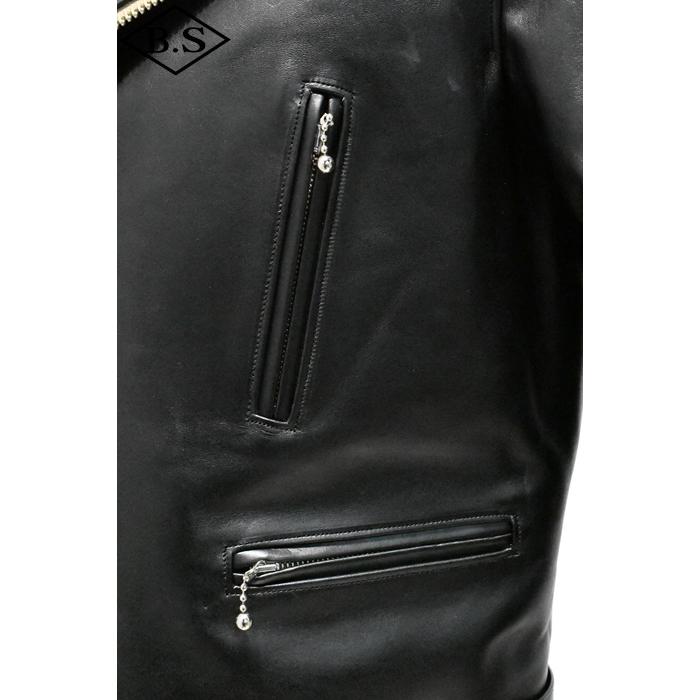 ファインクリーク＆コー レザージャケット FINECREEK＆CO ACJK032 Edward Heavy Weight Blackの画像