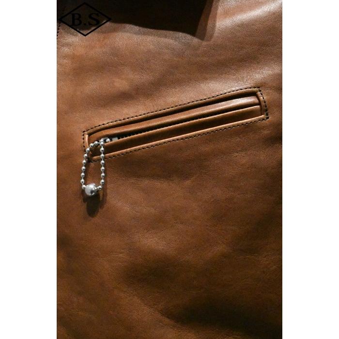 HUGO BOSS◇レザージャケット・ブルゾン/44/山羊革/CRM HUGO BOSS