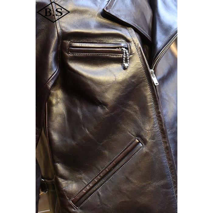 ファインクリーク＆コー レザージャケット FINECREEK＆CO ACJK036 LONG HILL ロングヒル BROWN ブラウンの画像