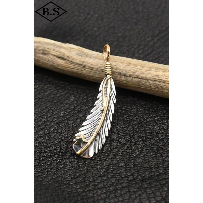 インディアンジュエリー INDIAN JEWELRY 小物 ペンダントトップ F19-295 ナバホ族 Tanya Mace ターニャメイス イーグルフェザー ナロースタンプ スター | Indian Jewelry