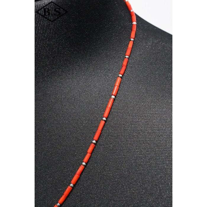 インディアンジュエリー INDIAN JEWELRY 小物 ネックレス FN36-014 ナバホパール バンブーコーラル 60cm