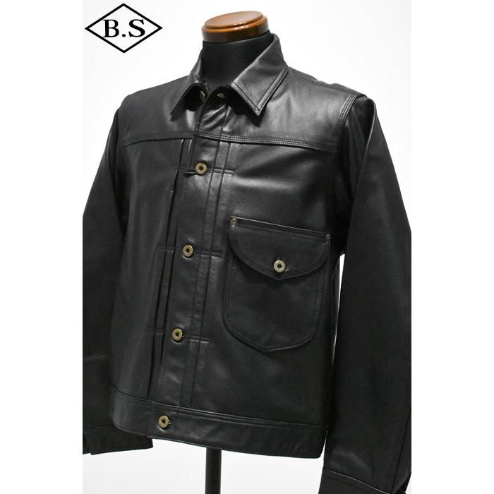 リー Lee レザージャケット LM9901-101 COWBOY JACKET LEATHER BLACKの画像