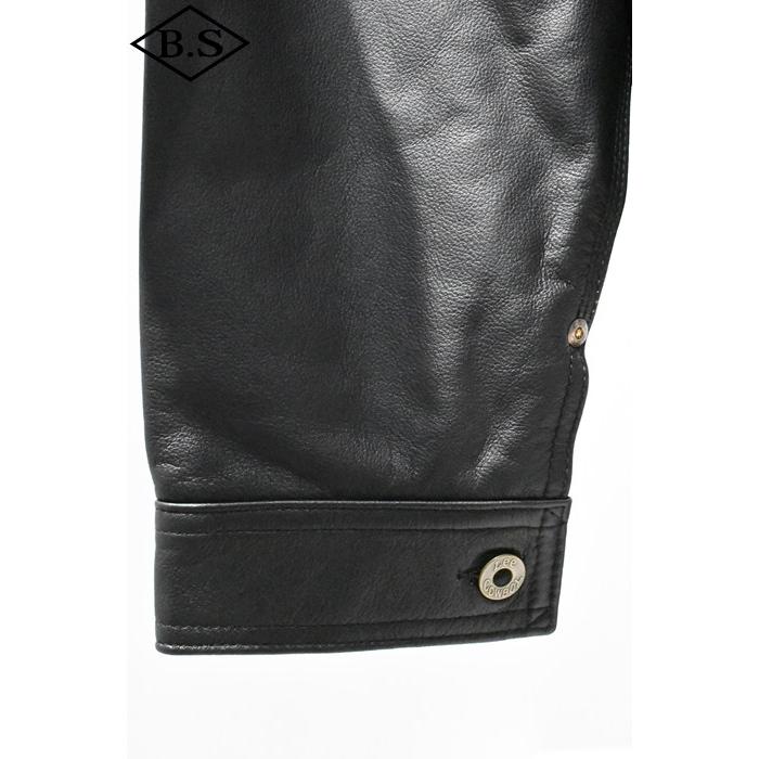 リー Lee レザージャケット LM9901-101 COWBOY JACKET LEATHER BLACKの画像