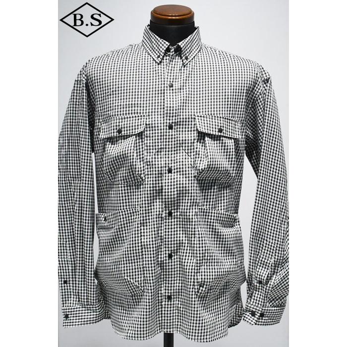 NANGA（ナンガ） シャツ GINGHAM CHECK CAMP SHIRT BLACK ギンガム