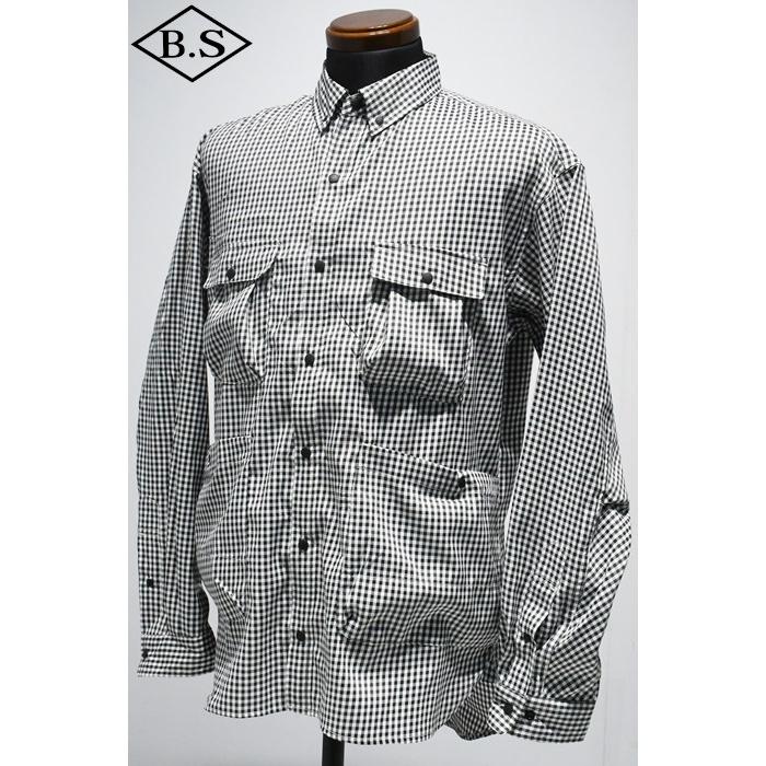 NANGA（ナンガ） シャツ GINGHAM CHECK CAMP SHIRT BLACK ギンガム