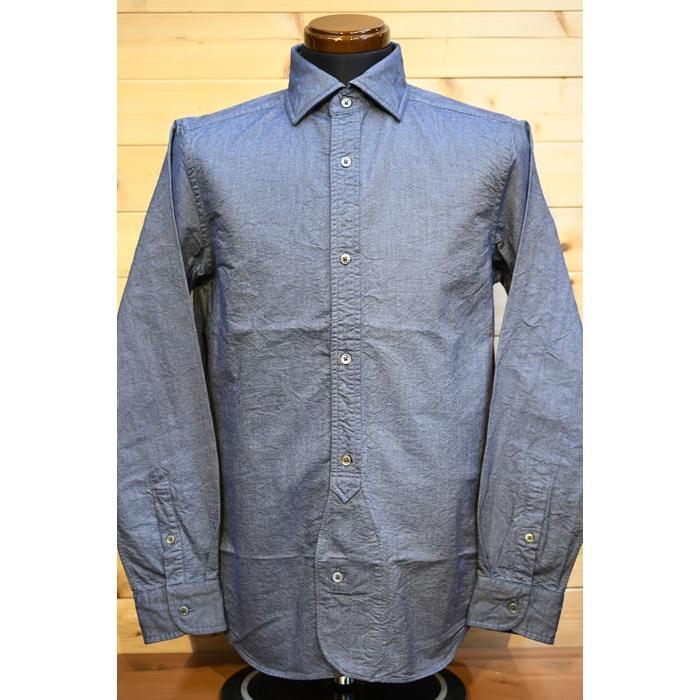 日本公式品 ナイジェル ケーボン 長袖シャツ Nigel Cabourn 80450010000 BRITISH OFFICER’S SHIRT ブリティッシュオフィサーズシャツ ネイビー