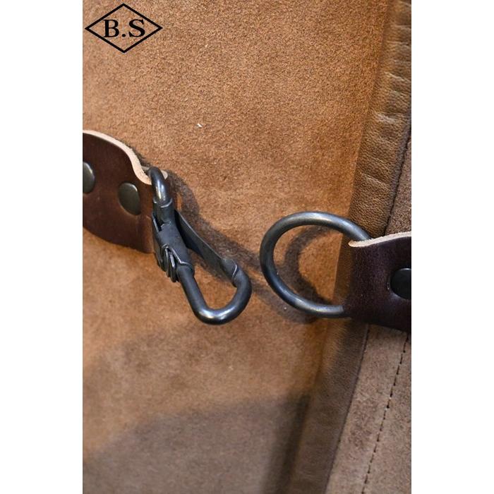ナイジェルケーボン Nigel Cabourn ベスト 80490090000 Captain Vest Oil Velour レザーベスト Brown ブラウンの画像