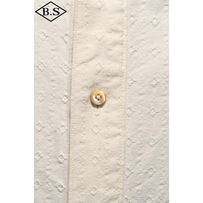 プリクエル PREQUEL 長袖シャツ S1006 Stand-up Collar Shirt スタンドカラーシャツ Naturalの画像