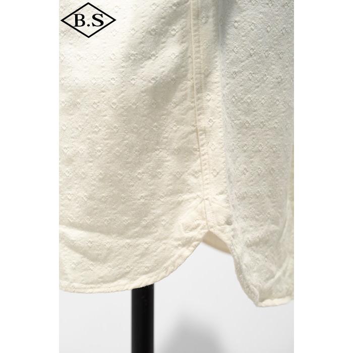 プリクエル PREQUEL 長袖シャツ S1006 Stand-up Collar Shirt スタンドカラーシャツ Naturalの画像