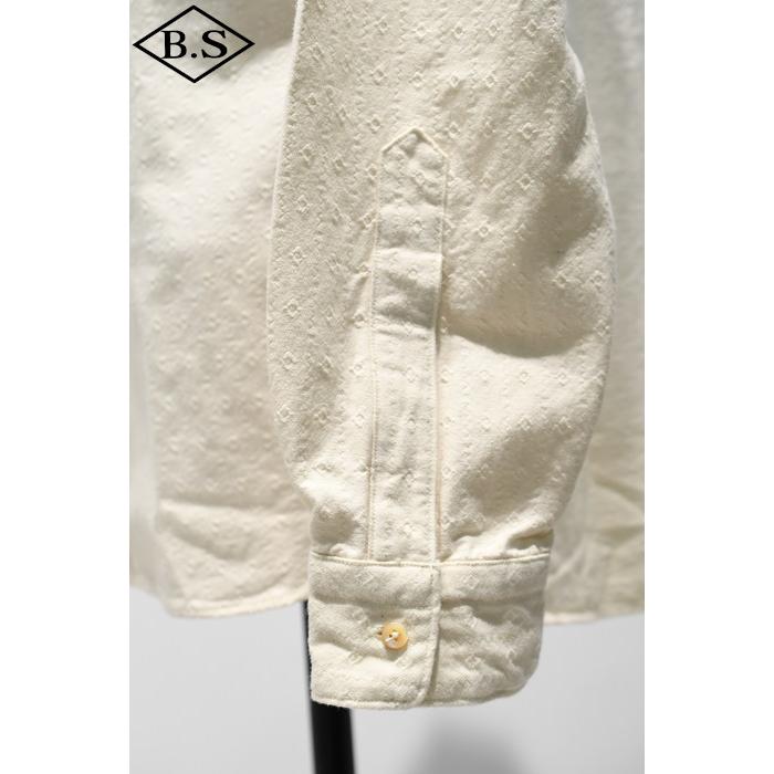 プリクエル PREQUEL 長袖シャツ S1006 Stand-up Collar Shirt スタンドカラーシャツ Naturalの画像