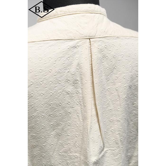 プリクエル PREQUEL 長袖シャツ S1006 Stand-up Collar Shirt スタンドカラーシャツ Naturalの画像