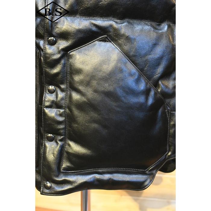 レインボーカントリー RAINBOW COUNTRY RCL-10073 "CHALLENGER" DOWN VEST DUO TONE レザーダウンベスト ブラック | レインボーカントリー | 05