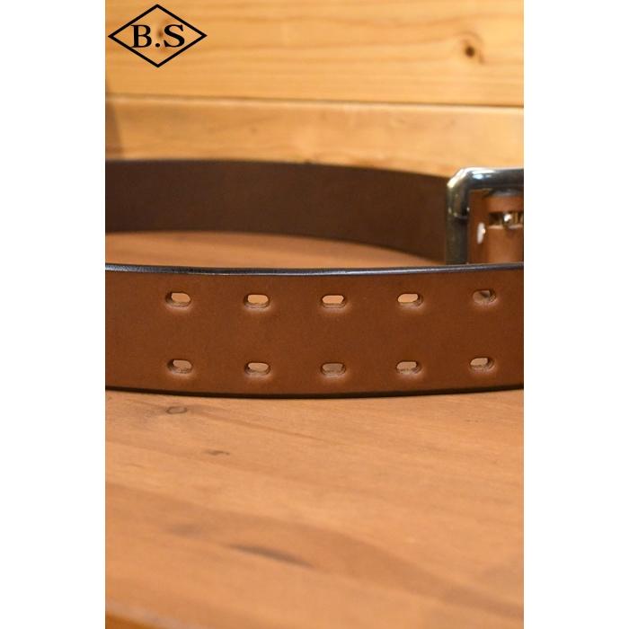 レインボーカントリー ベルト RAINBOW COUNTRY RCL-60001 LEATHER BELT ダブルピンベルト RED BROWN レッドブラウン | レインボーカントリー | 03