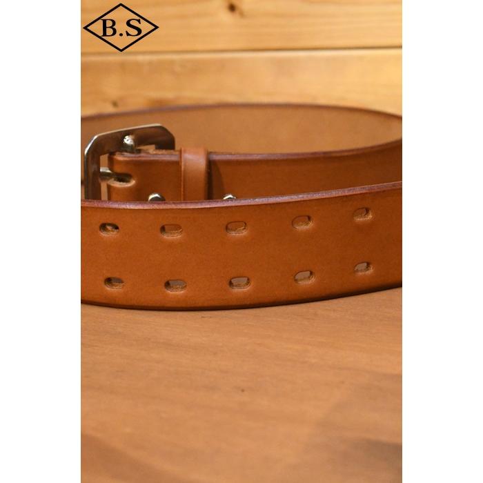 レインボーカントリー ベルト RAINBOW COUNTRY RCL-60001 LEATHER BELT ダブルピンベルト TAN | レインボーカントリー | 03