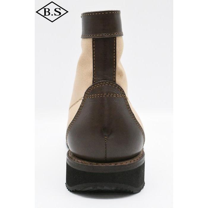 ブラザーブリッジ BROTHER BRIDGE ブーツ S009 HENRY ヘンリー BEG CANVAS/VACHETTA BRNの画像
