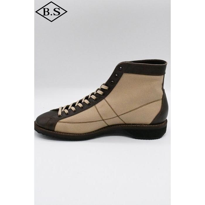 ブラザーブリッジ BROTHER BRIDGE ブーツ S009 HENRY ヘンリー BEG CANVAS/VACHETTA BRNの画像