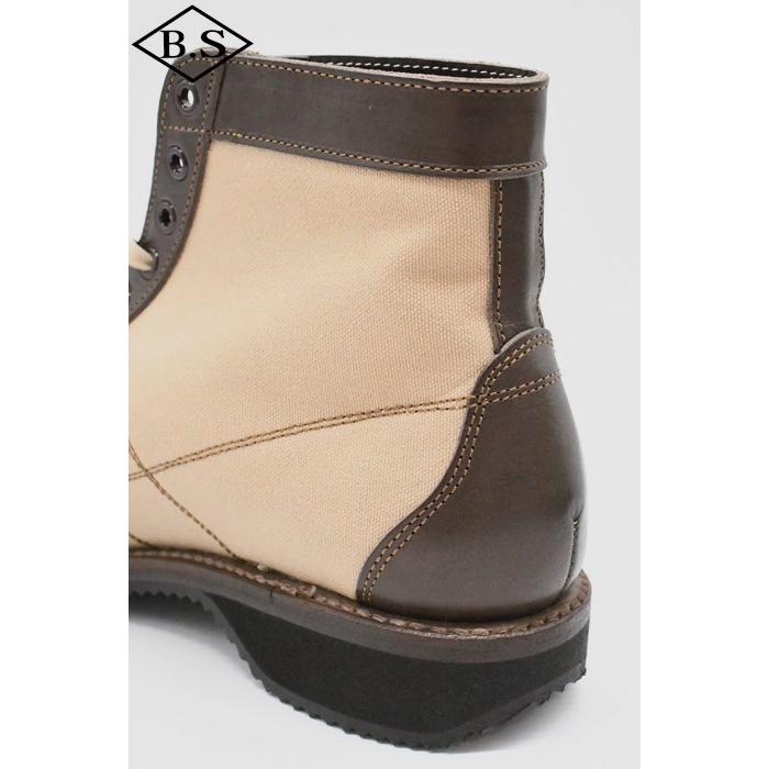 ブラザーブリッジ BROTHER BRIDGE ブーツ S009 HENRY ヘンリー BEG CANVAS/VACHETTA BRNの画像