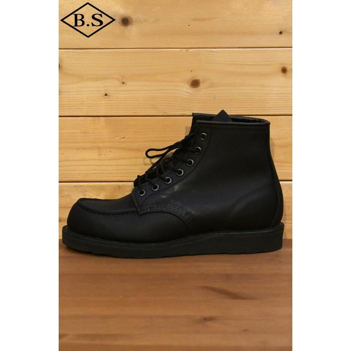 レッドウィング REDWING ブーツ NO.8074 6-inch Classic Moc 6インチ クラシックモック ブラック ハーネスの画像