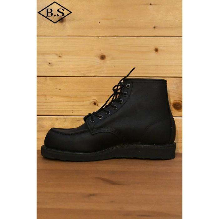 レッドウィング REDWING ブーツ NO.8074 6-inch Classic Moc 6インチ クラシックモック ブラック ハーネスの画像