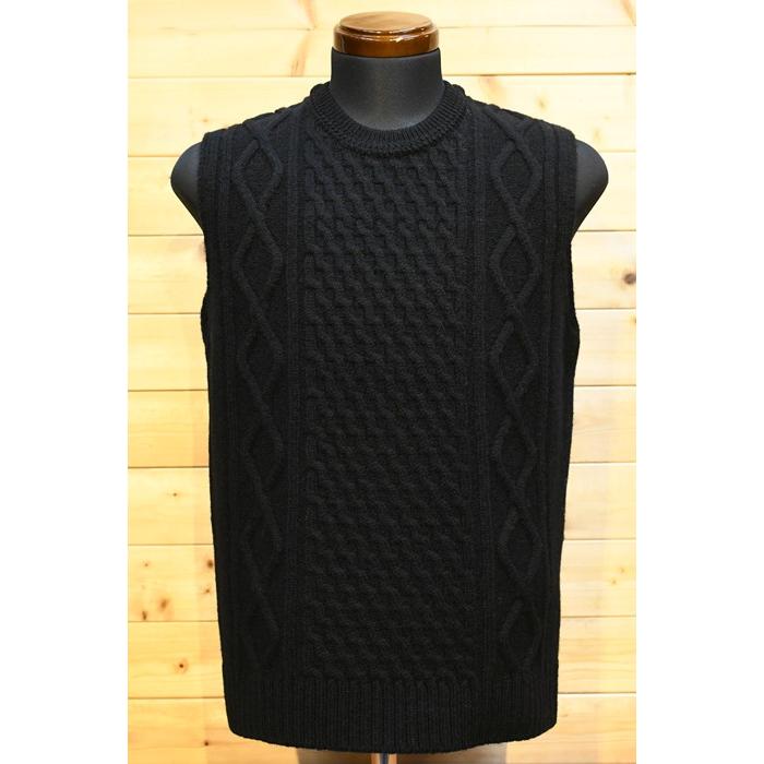ORGUEIL（オルゲイユ） ベスト OR-4247 Cable Knit Gilet Black 