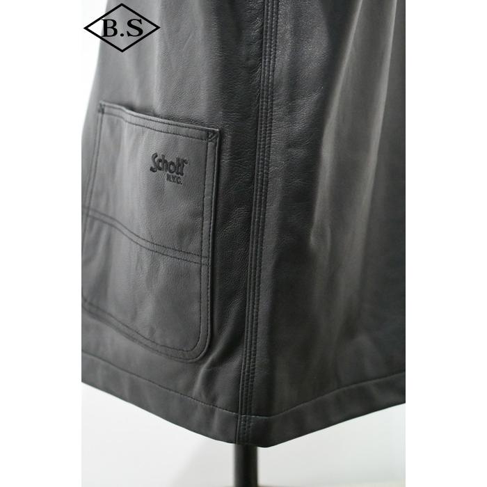ショット  schott レザージャケット 7823950079 LAMB LEATHER COVERALL JACKET ラムレザー カバーオール ジャケット ブラックの画像