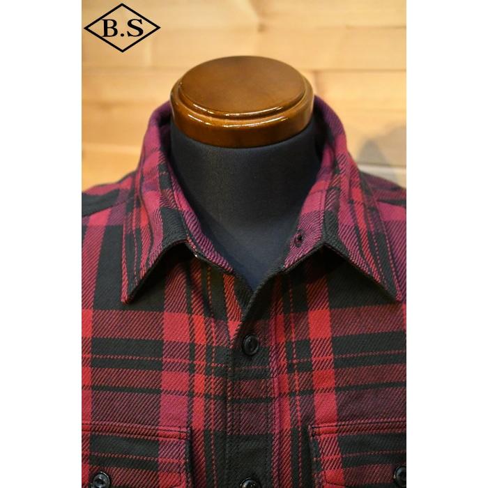 UES（ウエス） 長袖シャツ 502355 エクストラヘビーネルシャツ レッド