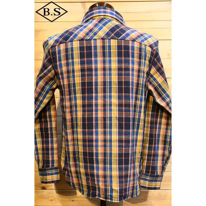 UES ネルシャツ UES ウエス 長袖シャツ 502452 先染ヘビーネルシャツ ブルー