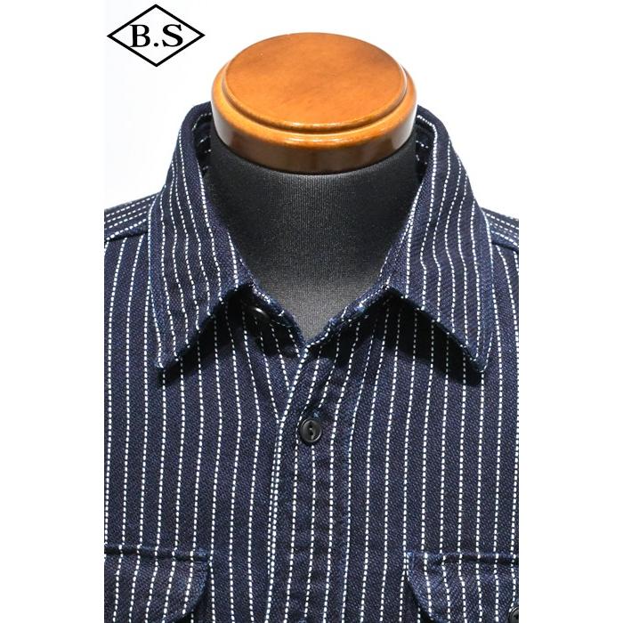 UES ウエス 長袖シャツ 501656 インディゴストライプネル