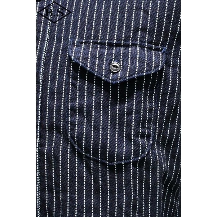 UES（ウエス） 長袖シャツ 501656 インディゴストライプネル