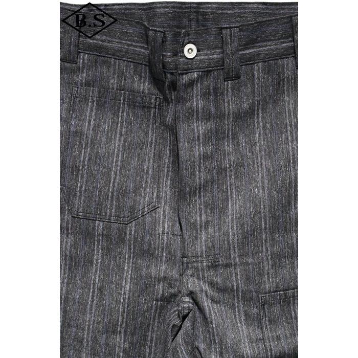 ジョングラッコー ウエアハウス John Gluckow by WAREHOUSE パンツ Lot JG-01 1910s Netmaker's Trousers ストライプ ORの画像