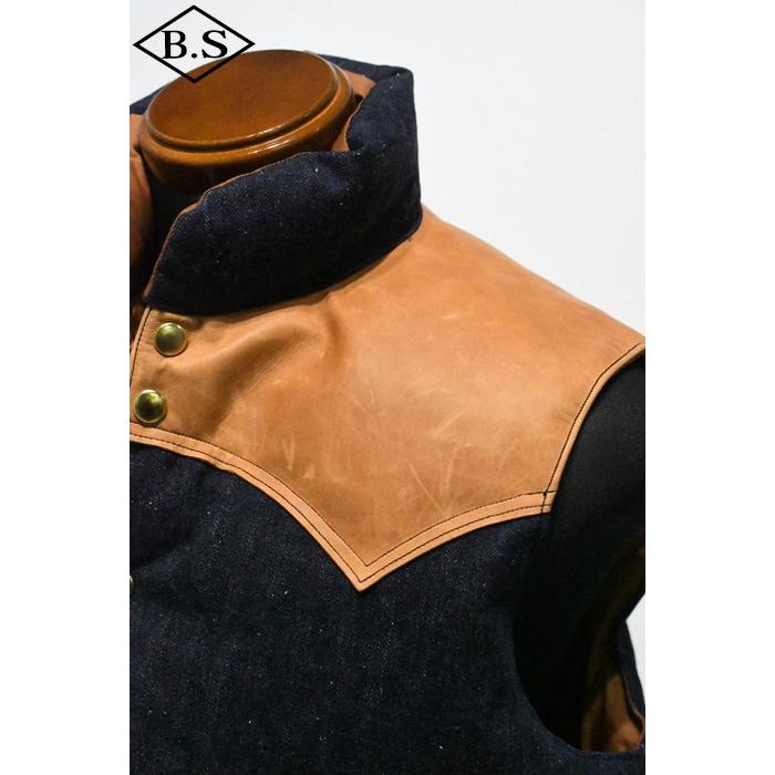 WAREHOUSE ウエアハウス ダウンベスト Lot 2237 ROCKY MOUNTAIN × WAREHOUSE INDIGO HBT DOWN VEST INDIGOの画像
