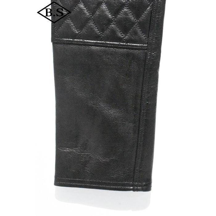 ウエストライド WESTRIDE CYCLE NUT GARMENT サイクルナットガーメント 革パンツ LONG RIDER PAD.LP BLKの画像