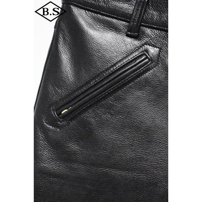 ウエストライド WESTRIDE CYCLE NUT GARMENT サイクルナットガーメント 革パンツ LONG RIDER PAD.LP BLKの画像