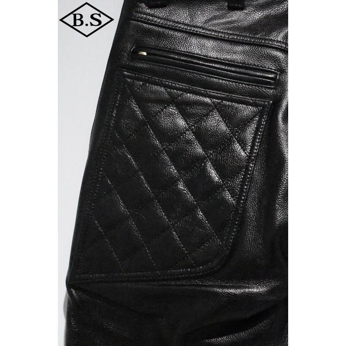ウエストライド WESTRIDE CYCLE NUT GARMENT サイクルナットガーメント 革パンツ LONG RIDER PAD.LP BLKの画像