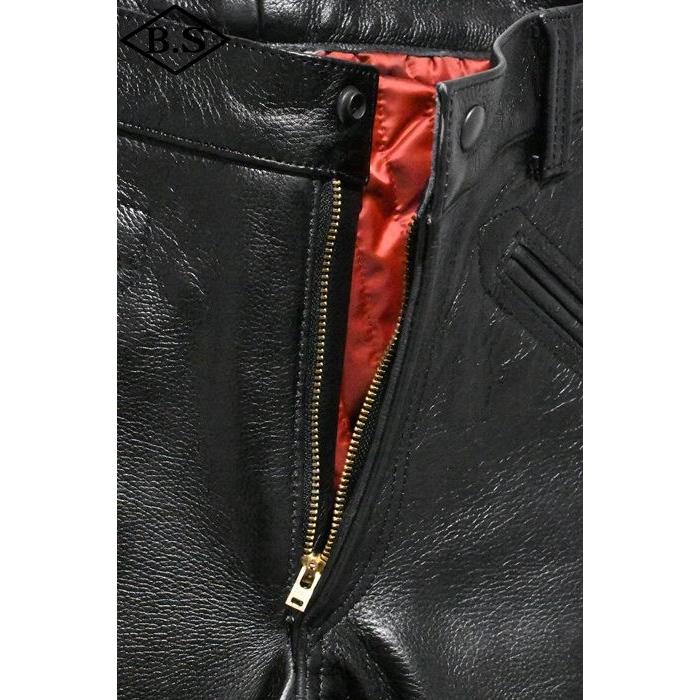ウエストライド WESTRIDE CYCLE NUT GARMENT サイクルナットガーメント 革パンツ LONG RIDER PAD.LP BLKの画像