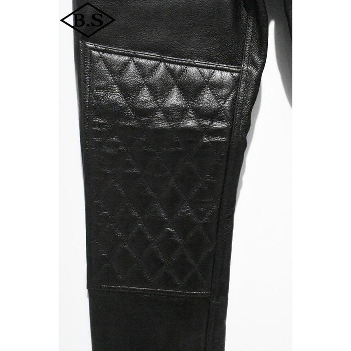 ウエストライド WESTRIDE CYCLE NUT GARMENT サイクルナットガーメント 革パンツ LONG RIDER PAD.LP BLKの画像
