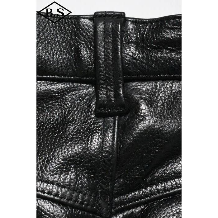 ウエストライド WESTRIDE CYCLE NUT GARMENT サイクルナットガーメント 革パンツ LONG RIDER PAD.LP BLKの画像