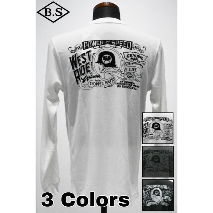 WEST RIDE バイクシャツ Mサイズ　スカル ウエストライド WESTRIDE 長袖Tシャツ POWER DRY LONG TEE-2: AND