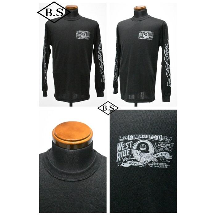 WEST RIDE バイクシャツ Mサイズ　スカル ウエストライド WESTRIDE 長袖Tシャツ POWER DRY LONG TEE-2: AND