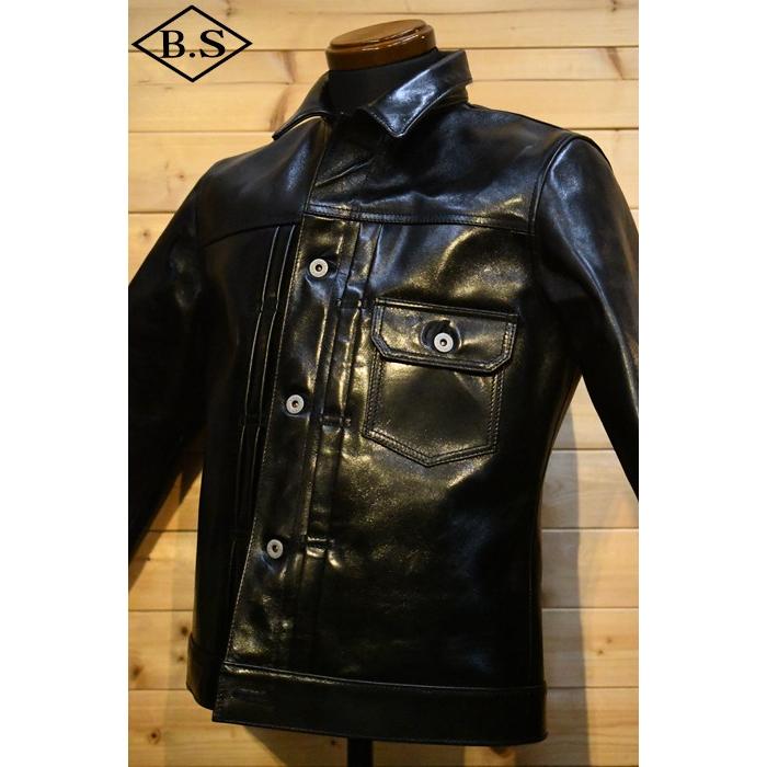 ワイツーレザー Y’2 LEATHER レザージャケット LB-140 ANILINE HORSE 1st Type JACKET BLACKの画像