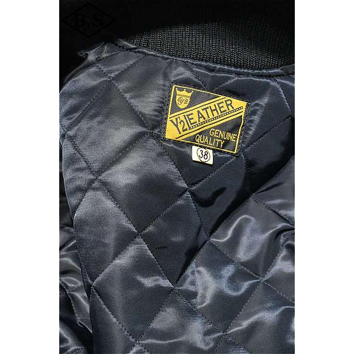 ワイツーレザー Y’2 LEATHER レザージャケット TB-136 STEER SUEDE×STEER OIL RIB JKT ブラック×ブラウンの画像