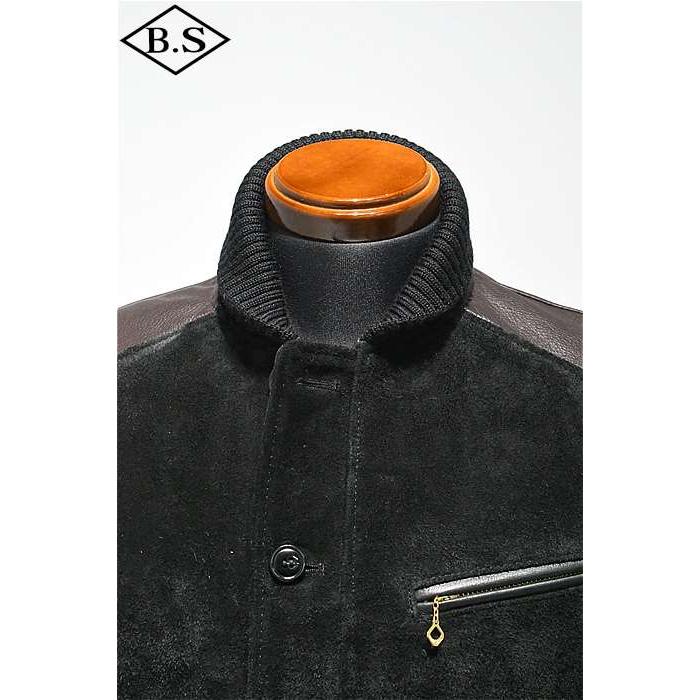 ワイツーレザー Y’2 LEATHER レザージャケット TB-136 STEER SUEDE×STEER OIL RIB JKT ブラック×ブラウンの画像