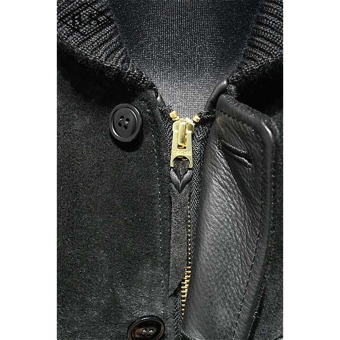 ワイツーレザー Y’2 LEATHER レザージャケット TB-136 STEER SUEDE×STEER OIL RIB JKT ブラック×ブラウンの画像