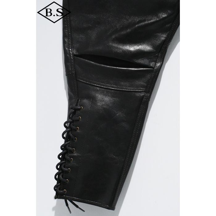 ワイツーレザー Y’2 LEATHER レザーパンツ YK-08-P VINTAGE HORSE LIGHT 40'S JODHPURS PANTS 馬革 BLACK 大きいサイズ36の画像
