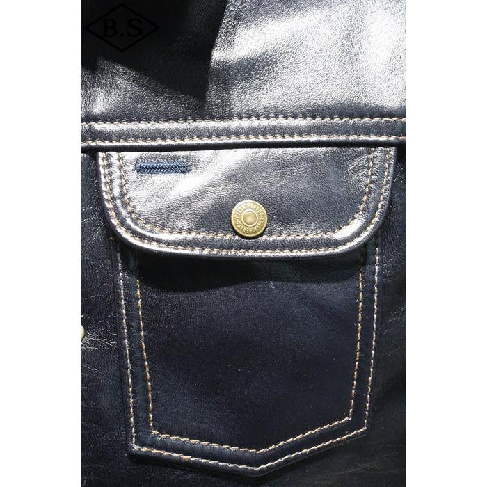 ワイツーレザー レザージャケット Y’2 LEATHER IB-161 INDIGO HORSE Model 60'S DENIM ZIP JACKET インディゴホースの画像
