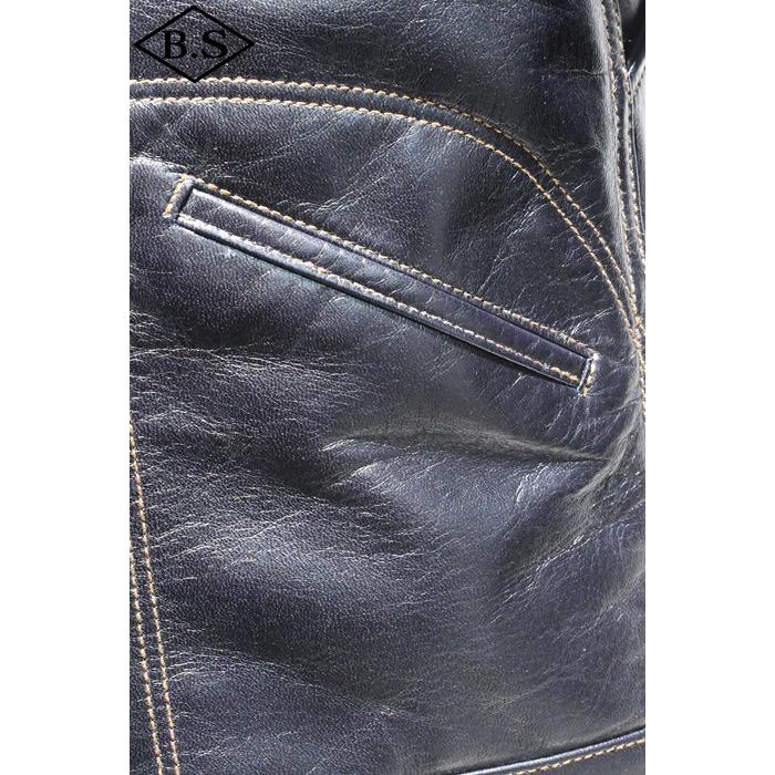 ワイツーレザー レザージャケット Y’2 LEATHER IB-161 INDIGO HORSE Model 60'S DENIM ZIP JACKET インディゴホースの画像