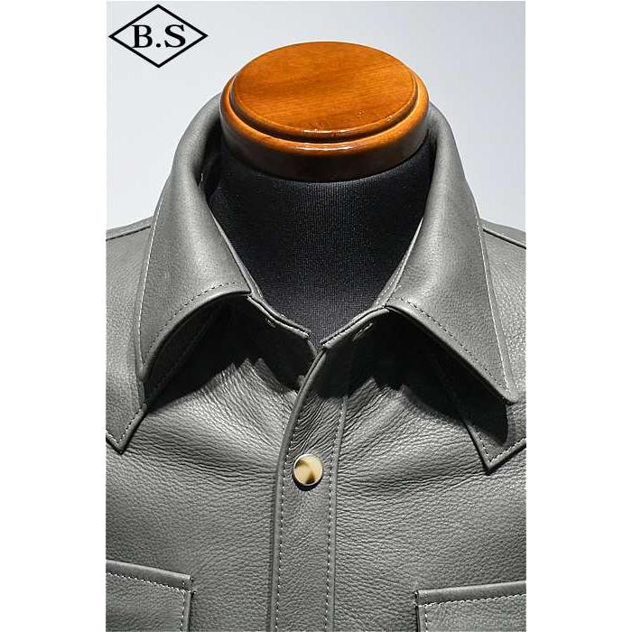 ワイツーレザー Y’2 LEATHER レザージャケット SS-13 STEER OIL WESTERN SHIRT 大きいサイズの画像