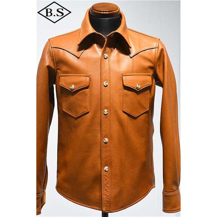 ワイツーレザー Y’2 LEATHER レザージャケット SS-13 STEER OIL WESTERN SHIRT 大きいサイズの画像
